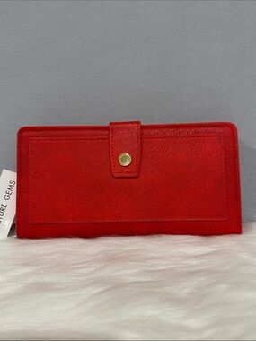 Couture Gems Classic Red Snap-Closure Continental Wallet NWT’S